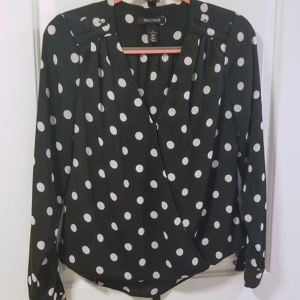 Black and White polka dot blouse